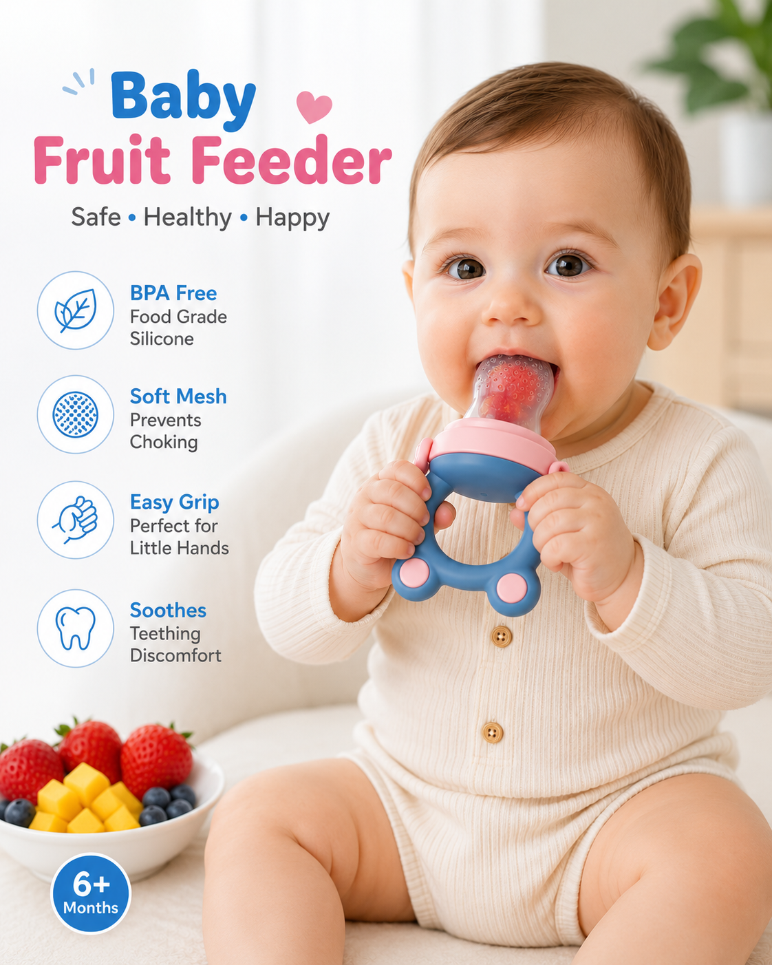 Baby Fruit Feeder (For 6 Months or above) (Blue)