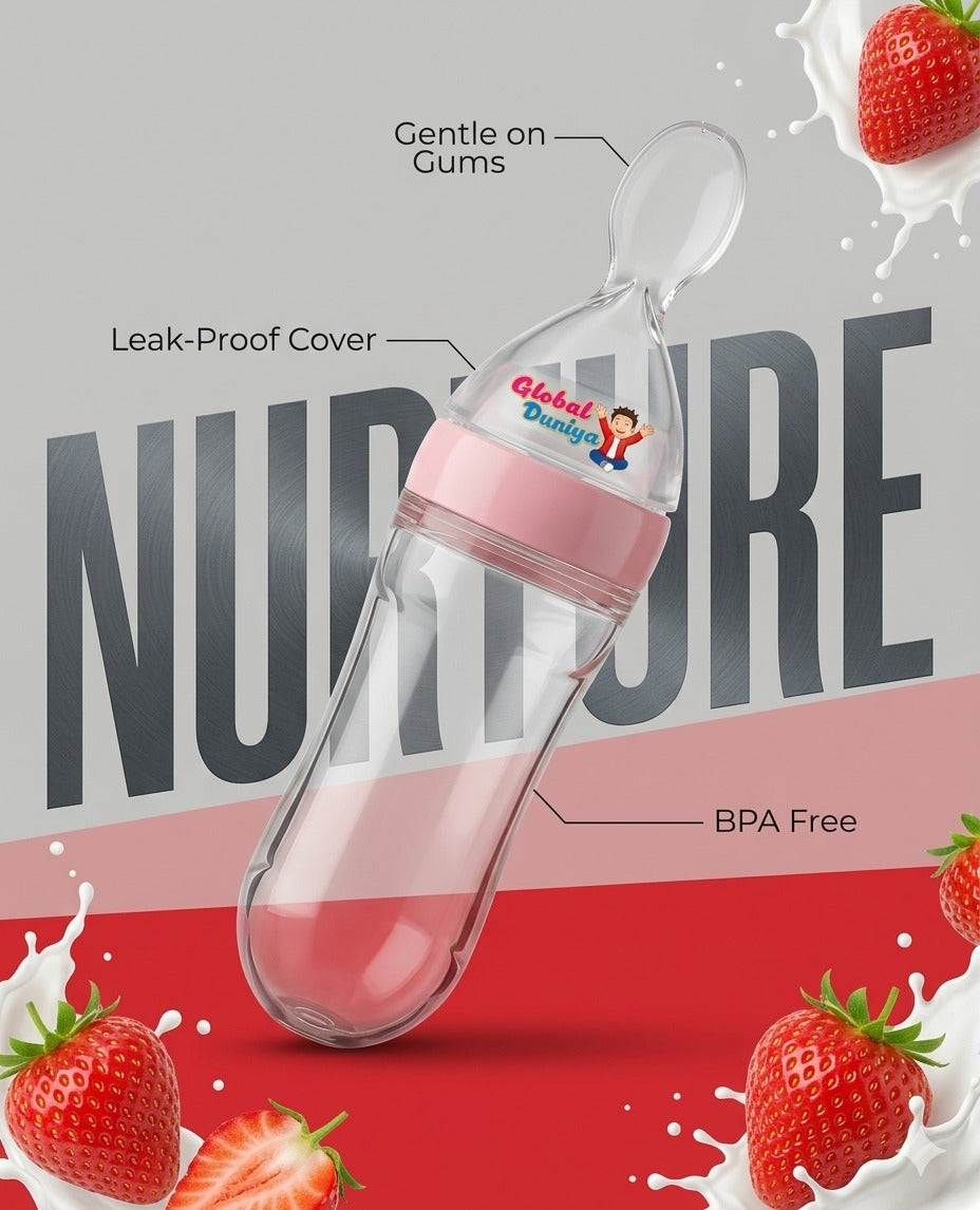 Baby Silicone Squeeze Spoon Bottle / Food Feeder