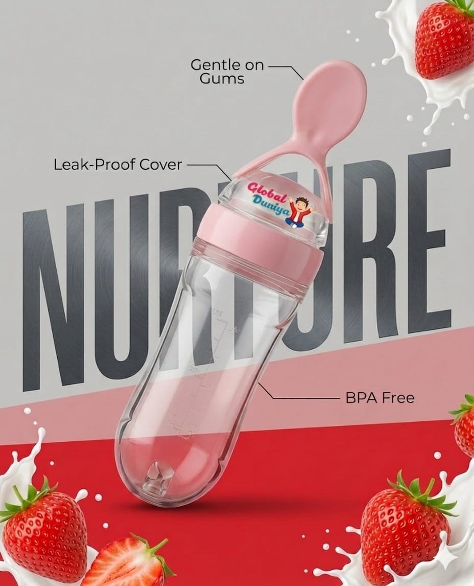 Silicone Baby Food Dispensing Spoon Bottle for Infants