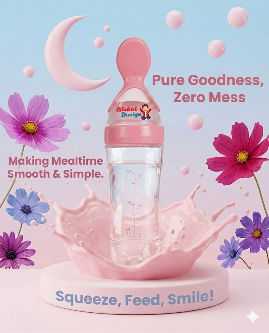 Silicone Baby Food Dispensing Spoon Bottle for Infants