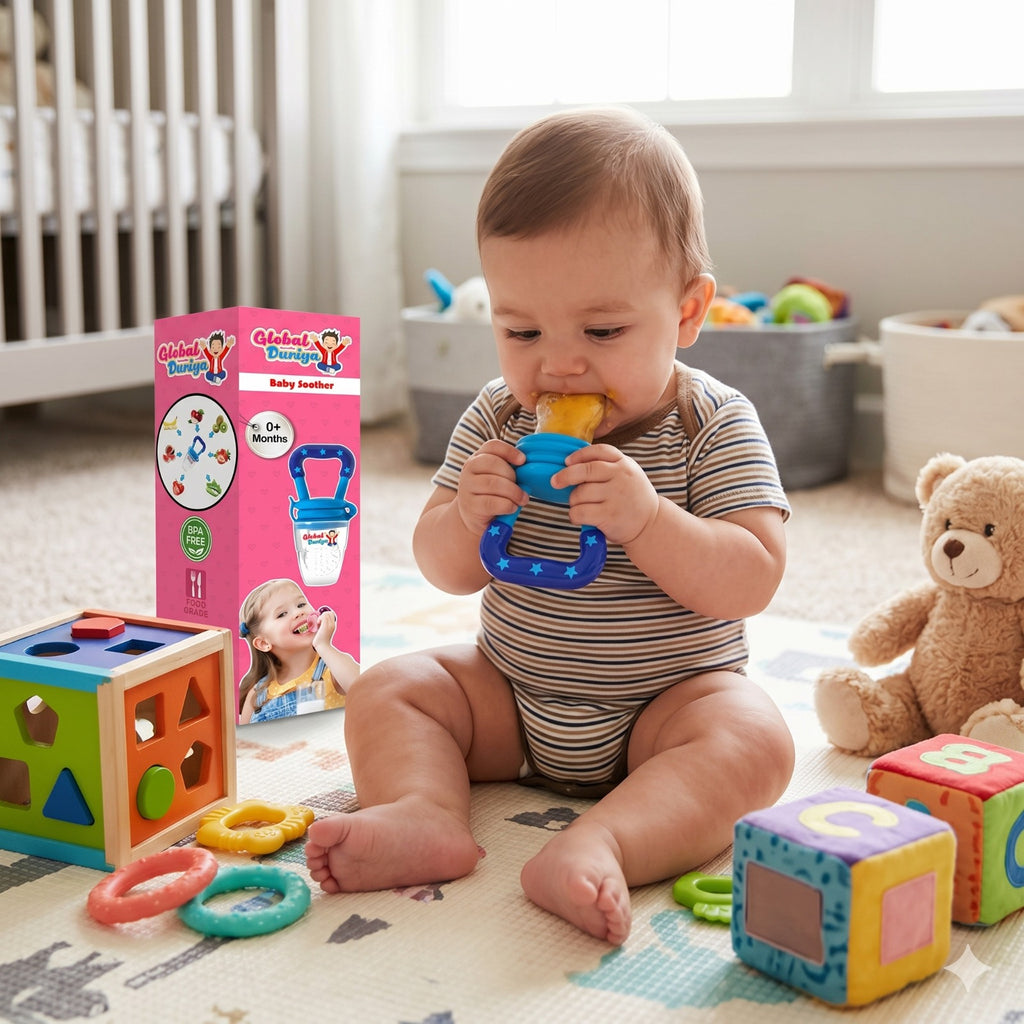 Global Duniya Baby Fruit Feeder Pacifier – Food-Grade Silicone Infant Nibbler for Fruits & Food