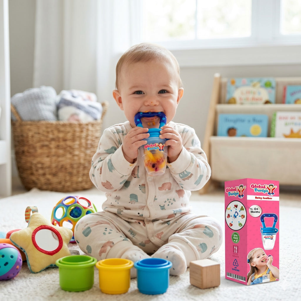 Global Duniya Baby Fruit Feeder Pacifier – Food-Grade Silicone Infant Nibbler for Fruits & Food