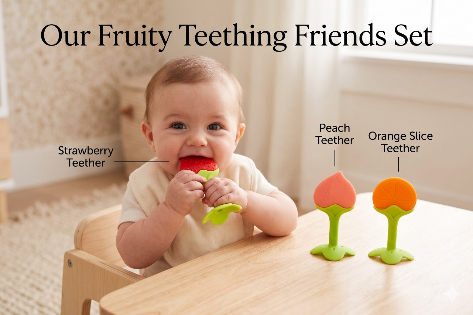 Global Duniya Silicone Baby Teether Toy – BPA-Free Soothing Teething Toy for Infants & Toddlers